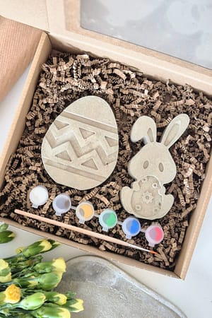 Dekoracyjna figurka DIY do samodzielnego malowania wielkanoc królik jajko