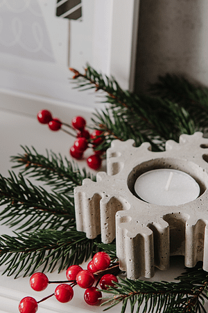 BETOświecznik - świecznik śnieżynka na tealights z betonu dekoracyjnego