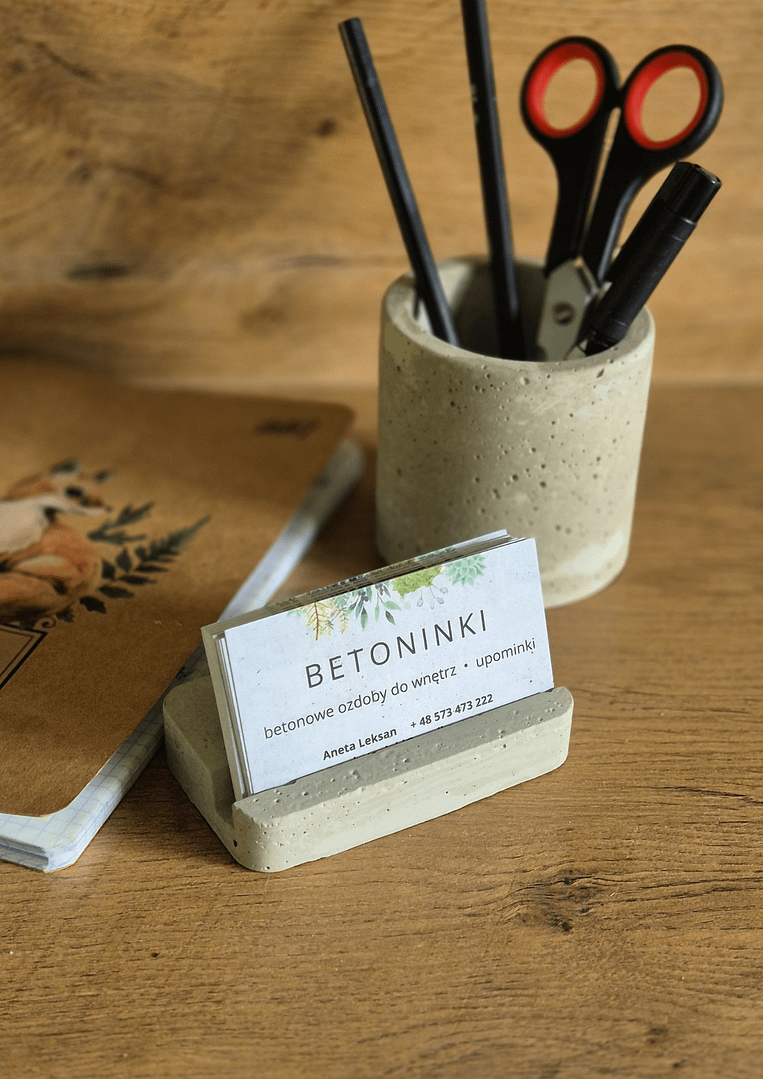 Zestaw biurowy - betonowe dodatki na biurko