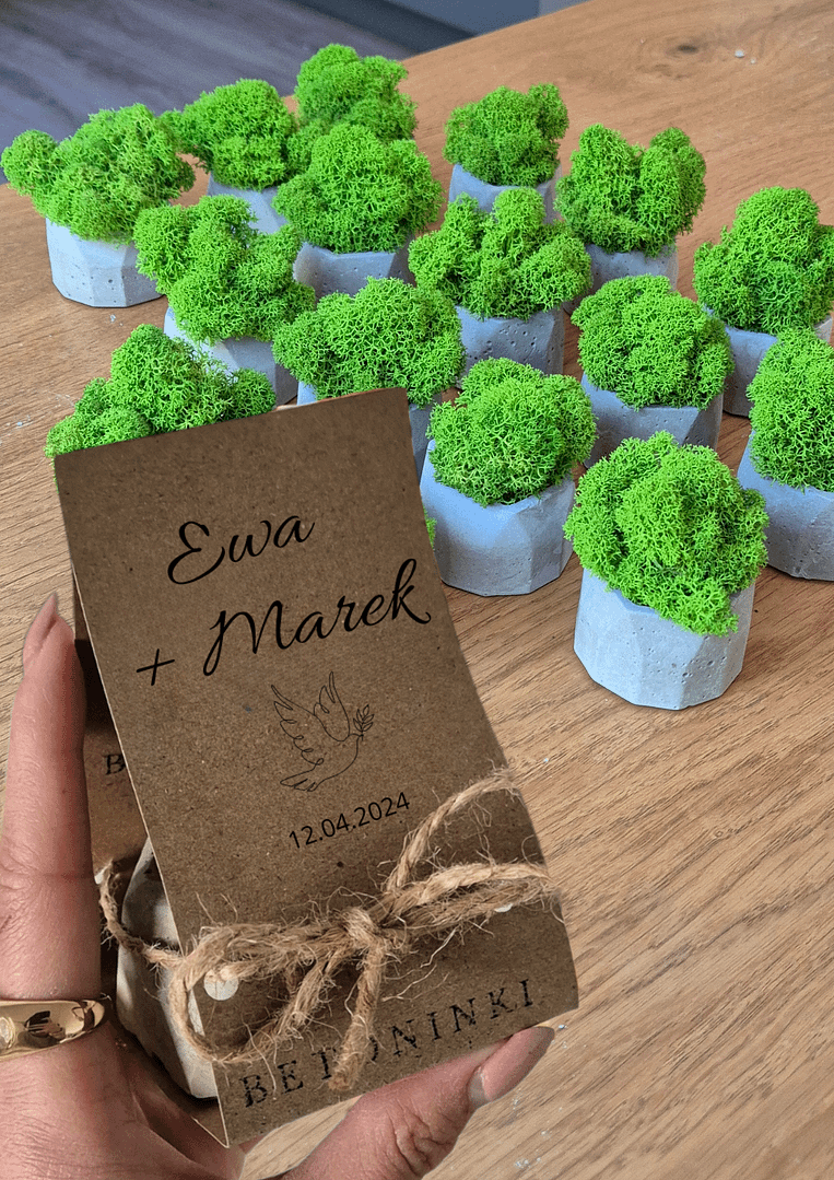 Doniczki z chrobotkiem reniferowym - podziękowania dla gości - obrazek 6